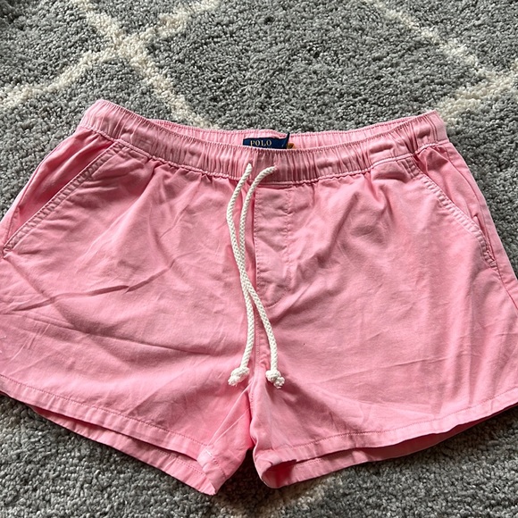 Polo Ralph Lauren Pants - Polo Ralph Lauren Womens Pink Short Shorts Summer White Pony  - Size Medium